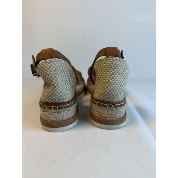 Vince Camuto Bredenna Espadrille Platform Sandals Size 8 Suede Brown Boho Ankle - Picture 8 of 12